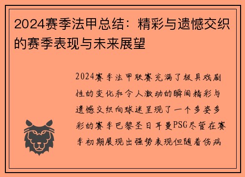 2024赛季法甲总结：精彩与遗憾交织的赛季表现与未来展望